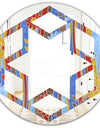 Floral Retro Pattern III - Modern Round or Oval Wall Mirror - Hexagon Star