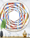 Floral Retro Pattern III - Modern Round or Oval Wall Mirror - Whirl