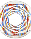 Floral Retro Pattern III - Modern Round or Oval Wall Mirror - Whirl