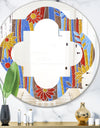 Floral Retro Pattern III - Modern Round or Oval Wall Mirror - Quatrefoil