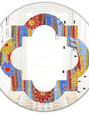Floral Retro Pattern III - Modern Round or Oval Wall Mirror - Quatrefoil