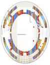 Floral Retro Pattern III - Modern Round or Oval Wall Mirror - Space
