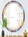 Floral Retro Pattern III - Modern Round or Oval Wall Mirror - Triple C