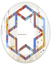 Floral Retro Pattern III - Modern Round or Oval Wall Mirror - Hexagon Star