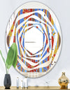 Floral Retro Pattern III - Modern Round or Oval Wall Mirror - Whirl