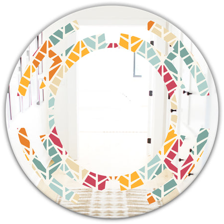 Diamond Retro X - Modern Round or Oval Wall Mirror - Space
