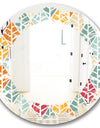 Diamond Retro X - Modern Round or Oval Wall Mirror - Leaves