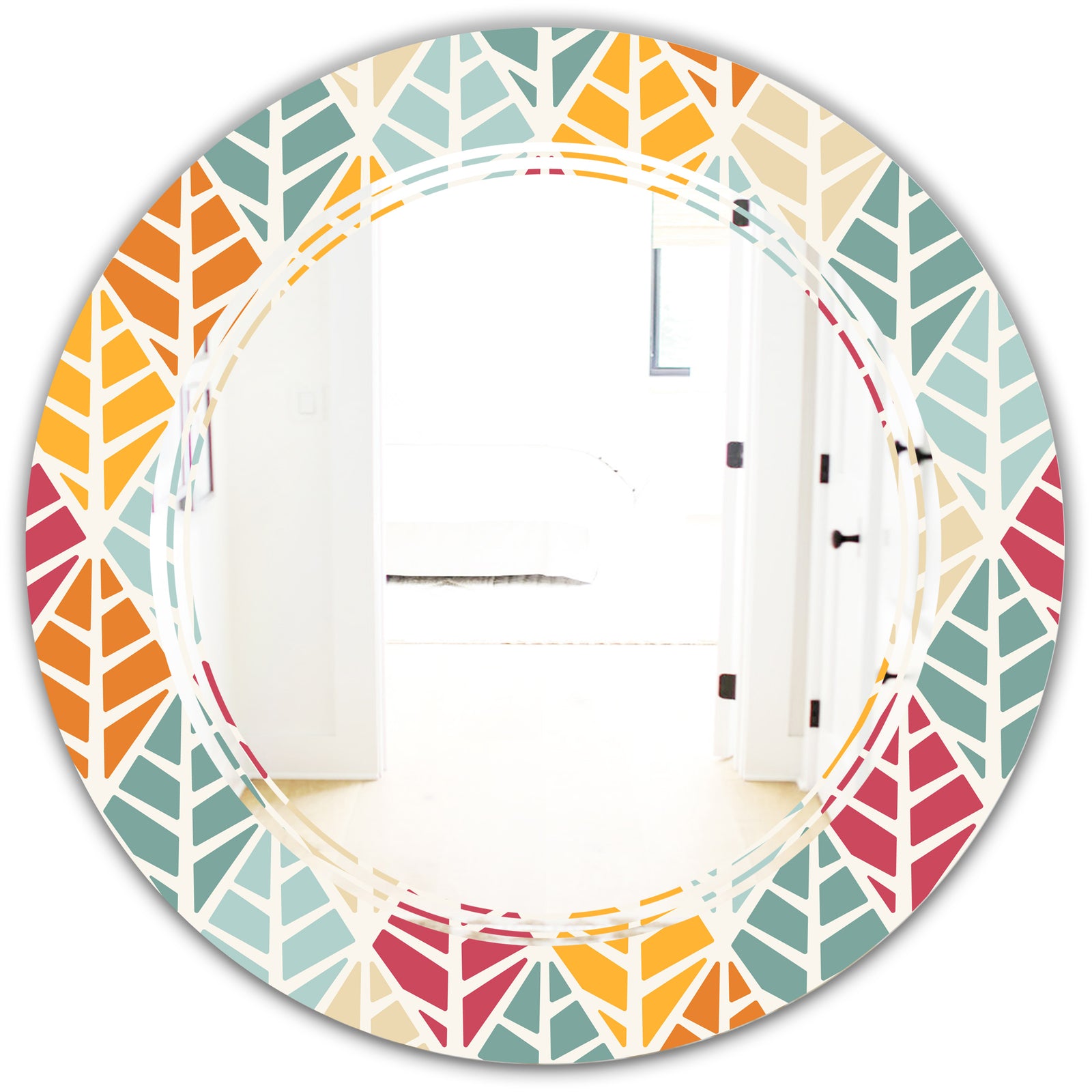 Diamond Retro X - Modern Round or Oval Wall Mirror - Triple C