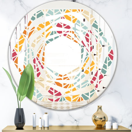 Diamond Retro X - Modern Round or Oval Wall Mirror - Whirl