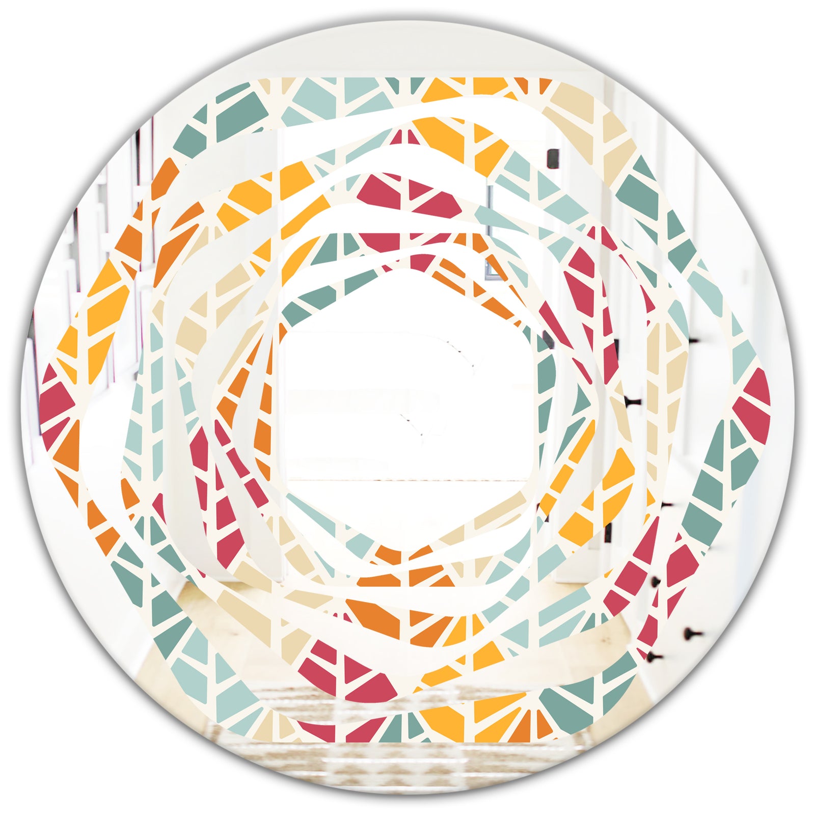 Diamond Retro X - Modern Round or Oval Wall Mirror - Whirl