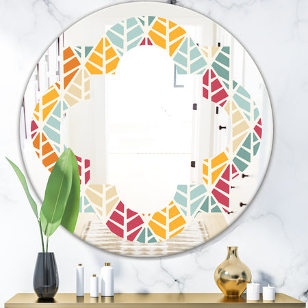 Diamond Retro X - Modern Round or Oval Wall Mirror - Quatrefoil