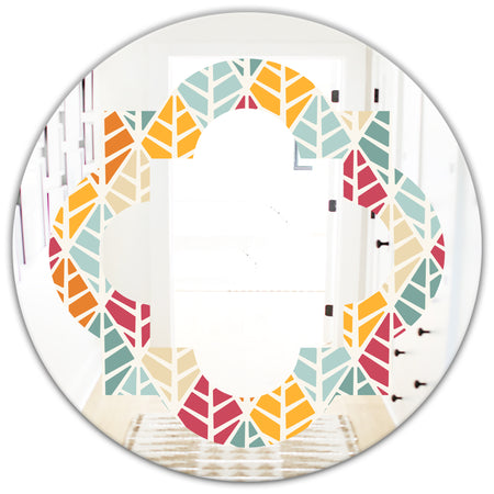 Diamond Retro X - Modern Round or Oval Wall Mirror - Quatrefoil