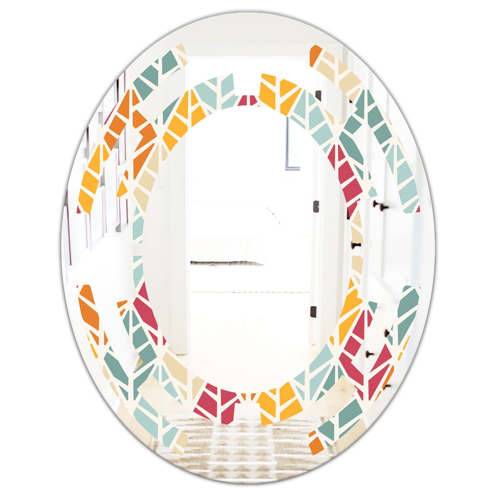 Diamond Retro X - Modern Round or Oval Wall Mirror - Space