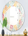 Diamond Retro X - Modern Round or Oval Wall Mirror - Wave