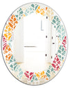 Diamond Retro X - Modern Round or Oval Wall Mirror - Leaves