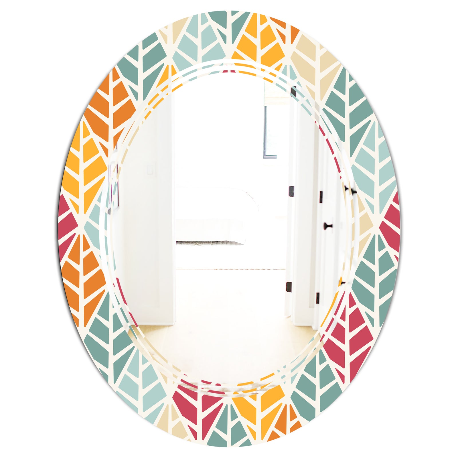 Diamond Retro X - Modern Round or Oval Wall Mirror - Triple C