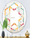 Diamond Retro X - Modern Round or Oval Wall Mirror - Hexagon Star