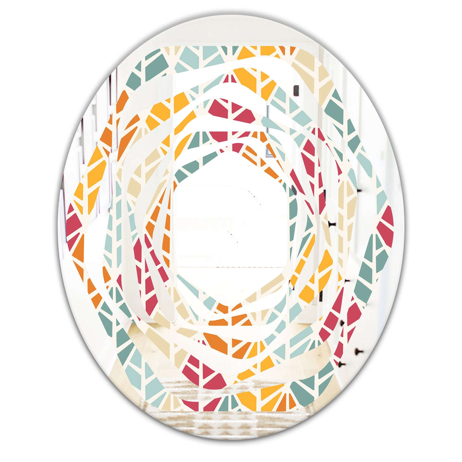 Diamond Retro X - Modern Round or Oval Wall Mirror - Whirl