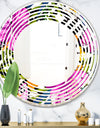 Tropical Foliage and Geometrics - Modern Round or Oval Wall Mirror - Wave