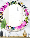 Tropical Foliage and Geometrics - Modern Round or Oval Wall Mirror - Leaves