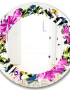 Tropical Foliage and Geometrics - Modern Round or Oval Wall Mirror - Leaves