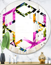 Tropical Foliage and Geometrics - Modern Round or Oval Wall Mirror - Hexagon Star