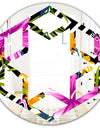 Tropical Foliage and Geometrics - Modern Round or Oval Wall Mirror - Hexagon Star