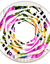 Tropical Foliage and Geometrics - Modern Round or Oval Wall Mirror - Whirl