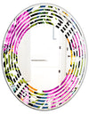 Tropical Foliage and Geometrics - Modern Round or Oval Wall Mirror - Wave