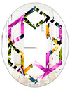 Tropical Foliage and Geometrics - Modern Round or Oval Wall Mirror - Hexagon Star
