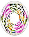 Tropical Foliage and Geometrics - Modern Round or Oval Wall Mirror - Whirl