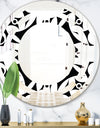 Monochrome Geometric Pattern VII - Modern Round or Oval Wall Mirror - Space