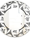 Monochrome Geometric Pattern VII - Modern Round or Oval Wall Mirror - Wave