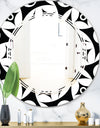 Monochrome Geometric Pattern VII - Modern Round or Oval Wall Mirror - Triple C