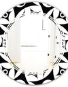 Monochrome Geometric Pattern VII - Modern Round or Oval Wall Mirror - Triple C