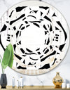 Monochrome Geometric Pattern VII - Modern Round or Oval Wall Mirror - Whirl