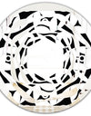 Monochrome Geometric Pattern VII - Modern Round or Oval Wall Mirror - Whirl