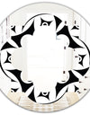 Monochrome Geometric Pattern VII - Modern Round or Oval Wall Mirror - Quatrefoil