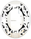 Monochrome Geometric Pattern VII - Modern Round or Oval Wall Mirror - Space
