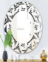 Monochrome Geometric Pattern VII - Modern Round or Oval Wall Mirror - Wave