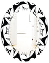 Monochrome Geometric Pattern VII - Modern Round or Oval Wall Mirror - Triple C