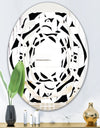 Monochrome Geometric Pattern VII - Modern Round or Oval Wall Mirror - Whirl
