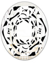 Monochrome Geometric Pattern VII - Modern Round or Oval Wall Mirror - Whirl