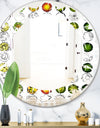 Retro Tree Top Design - Modern Round or Oval Wall Mirror - Leaves