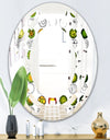 Retro Tree Top Design - Modern Round or Oval Wall Mirror - Space
