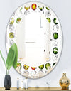 Retro Tree Top Design - Modern Round or Oval Wall Mirror - Leaves