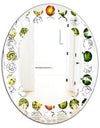 Retro Tree Top Design - Modern Round or Oval Wall Mirror - Leaves