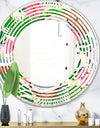 Tropical Cooconut and Jungle Flowers - Modern Round or Oval Wall Mirror - Wave
