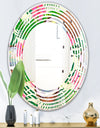 Tropical Cooconut and Jungle Flowers - Modern Round or Oval Wall Mirror - Wave