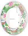Tropical Cooconut and Jungle Flowers - Modern Round or Oval Wall Mirror - Wave